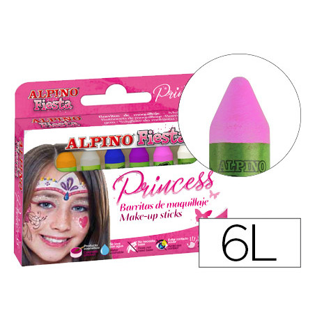 Barra maquillaje alpino estuche de maquillaje princess 6 colores surtidos