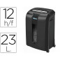 Destructora de documentos fellowes 73 ci capacidad de corte 12 h destruye grapas tarjetas clips y cd 23 litros