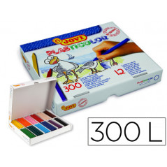 Lapices cera jovi plasticolor caja de 300 unidades 25 colores surtidos
