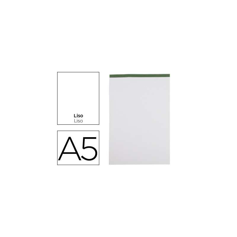 Bloc notas liderpapel liso a5 80 hojas 60 g/m2 perforado sin tapa