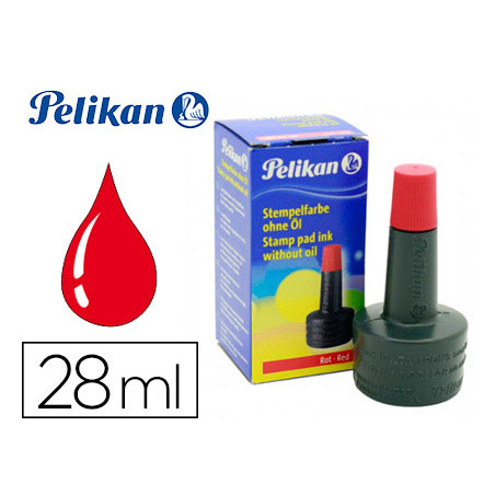 Tinta tampon pelikan rojo bote de 28 ml