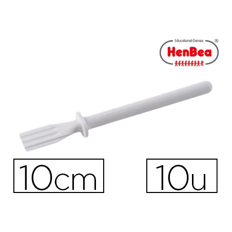 Pincel henbea para cola blanca de plastico flexible 10 cm largo bolsa de 10 unidades