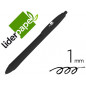 Boligrafo liderpapel gummy touch retractil 1,0 mm tinta negra