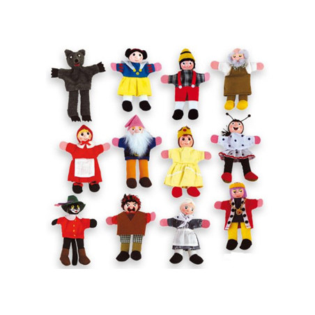 Juego andreutoys marioneta de dedos personajes cuentos infantiles surtidos 30cm caja de 12 unidades