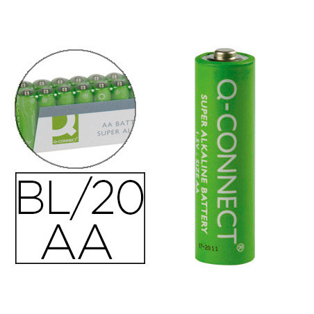 Pila q-connect alcalina aa paquete con 20 unidades