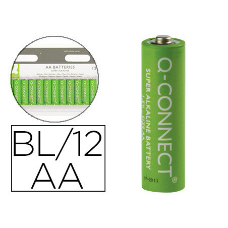 Pila q-connect alcalina aa blister con 12 unidades