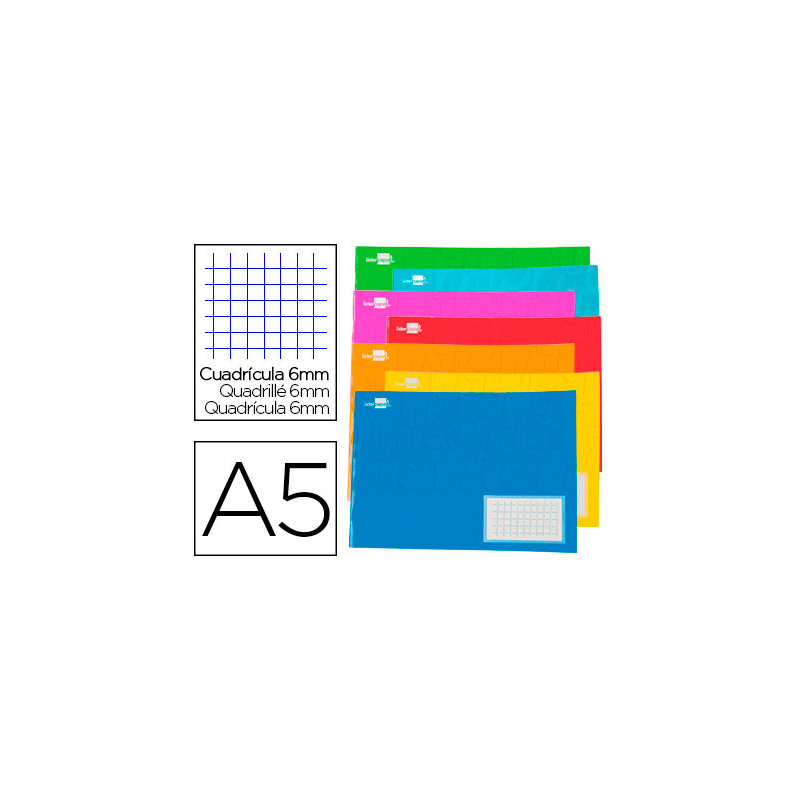 Libreta liderpapel smart a5 apaisado 32 hojas 60gr cuadro 6 mm con margen