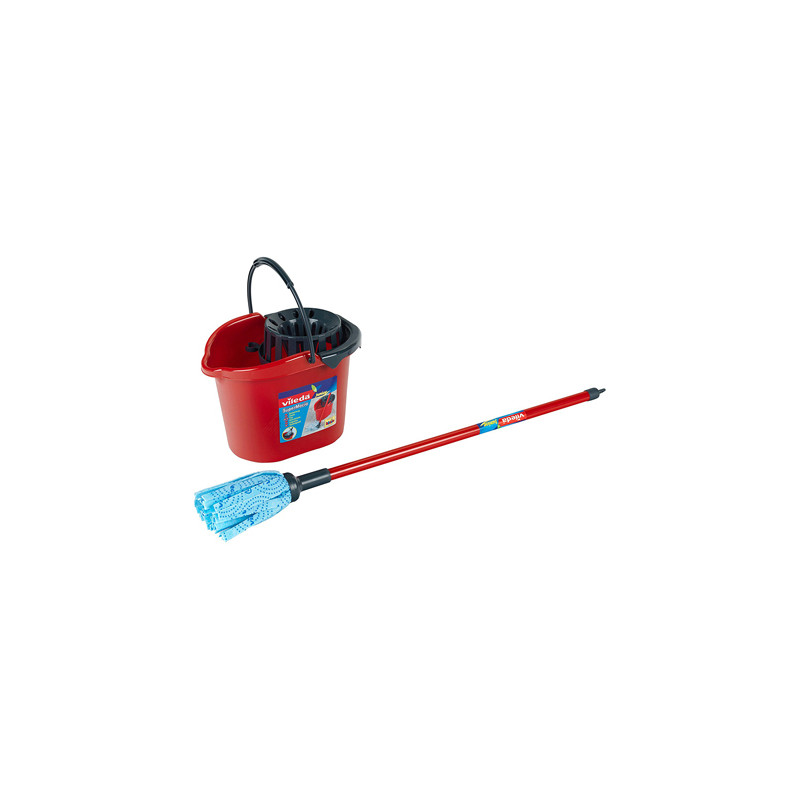 Cubo con escurridor theo klein vileda fregona y palo uso infantil 14,5x49,5x20 cm