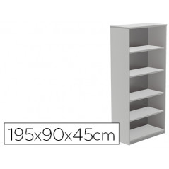 Armario rocada con cuatro estantes serie store 195x90x45 cm acabado gris ab02