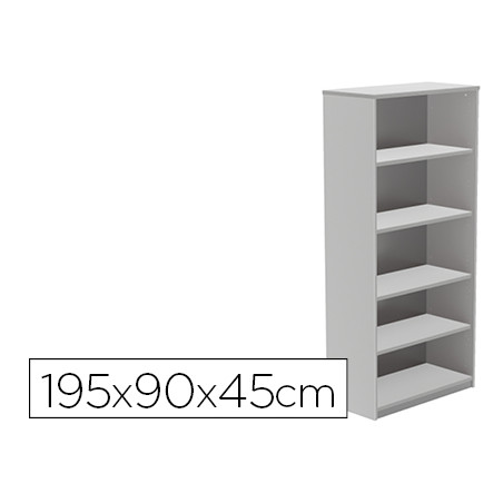 Armario rocada con cuatro estantes serie store 195x90x45 cm acabado gris ab02