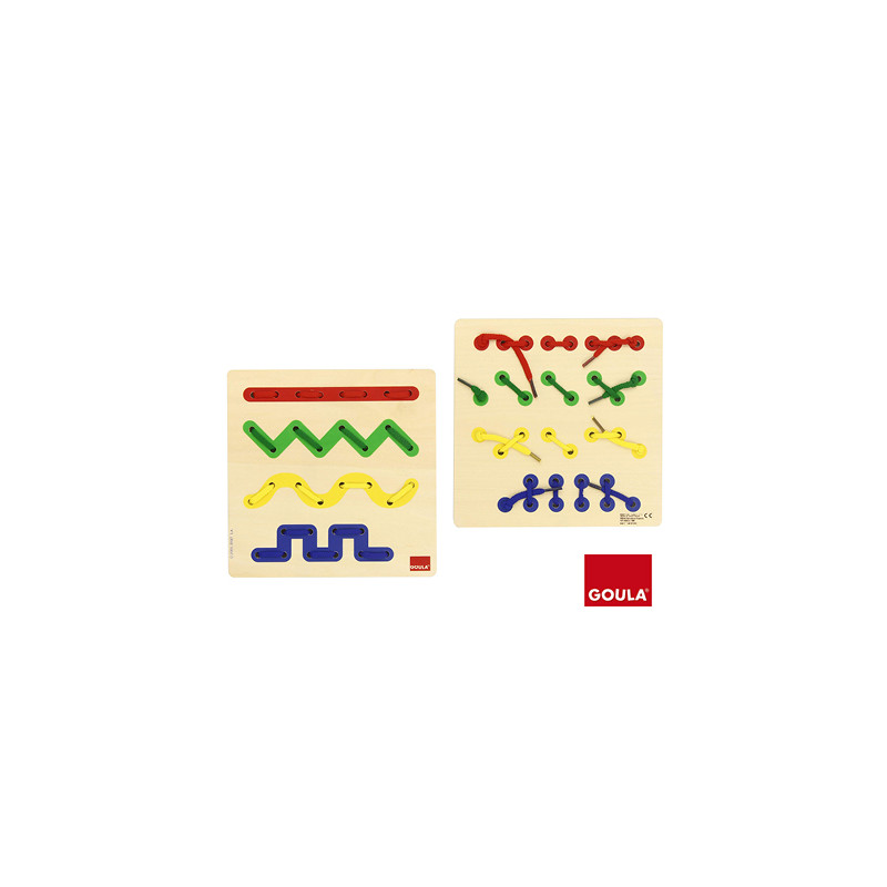 Juego goula didactico enhebrar trazos