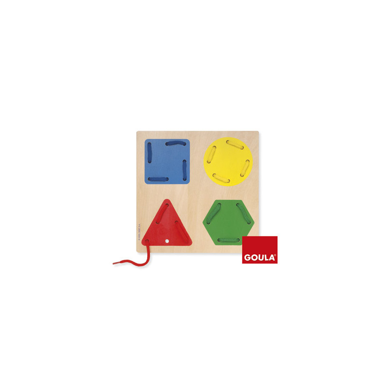 Juego goula didactico enhebrar formas geometricas