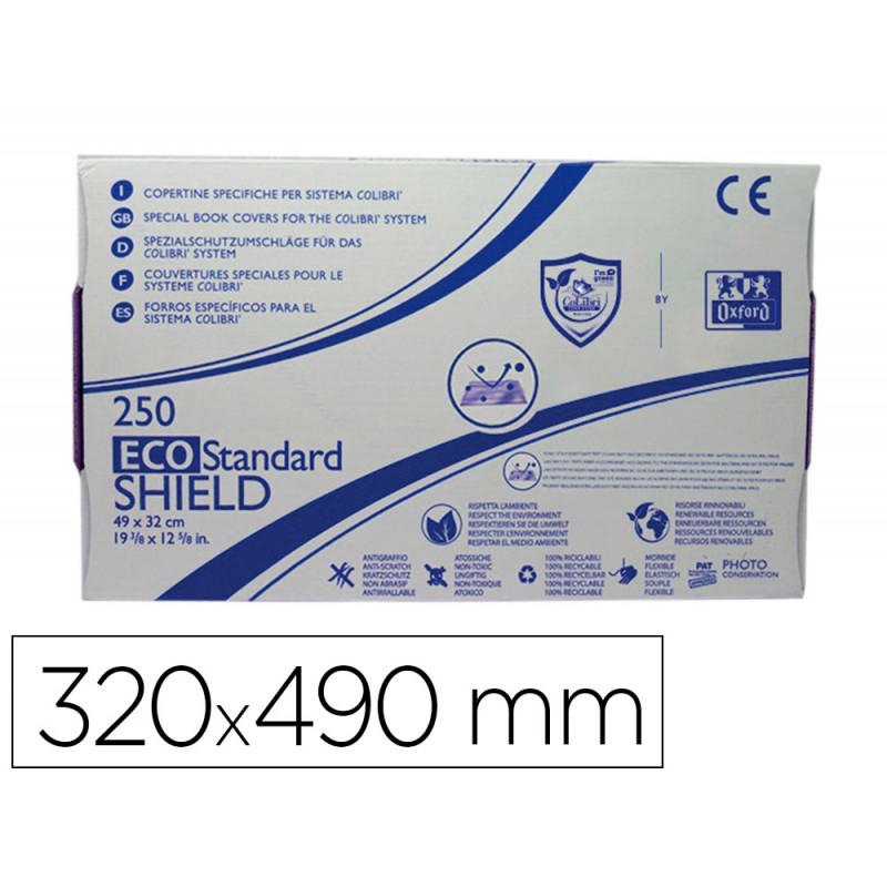 Funda para libros colibri eco shield standard 320x490 mm
