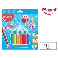 Lapices de colores maped color peps jumbo blister de 18 colores