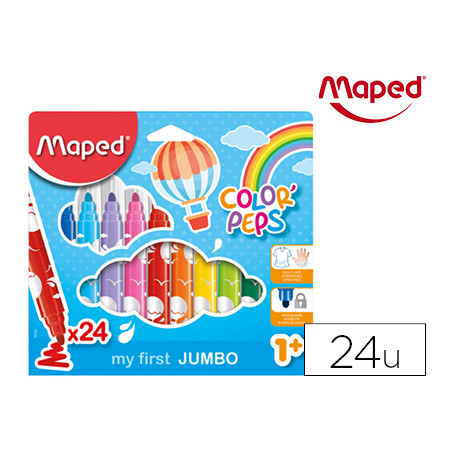 Rotulador maped color peps early age jumbo caja de 24 colores
