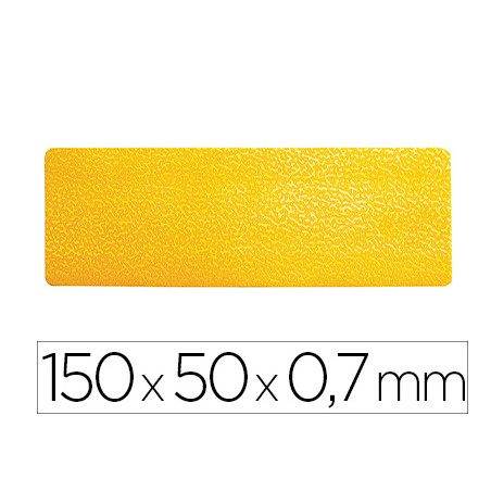 Simbolo adhesivo durable pvc forma de linea para delimitacion suelo amarillo 150x50x0,7 mm pack de 10