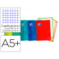 Cuaderno espiral oxford ebook 4 tapa extradura din a5+ 120 h microperforadas cuadro 5 mm colores vivos surtidos
