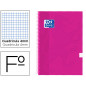 Cuaderno espiral oxford tapa extradura folio 80 h cuadricula 4 mm rosa frambuesa touch