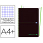 Cuaderno espiral oxford ebook 1 tapa plastico din a4+ 80 h cuadricula 5 mm black 'n colors verde