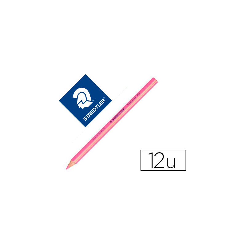 Lapices fluorescente staedtler textsurfer dry triangular rosa caja de 12 unidades
