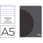 Libreta liderpapel 360 tapa de plastico a5 48 hojas 90gr horizontal con doble margen tapa negra