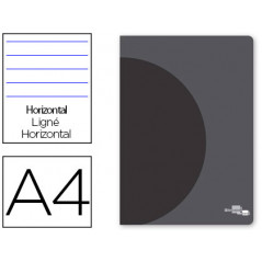 Libreta liderpapel 360 tapa de plastico a4 48 hojas 90g/m2 horizontal con doble margen tapa negra