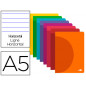 Libreta liderpapel 360 tapa de plastico a5 48 hojas 90g/m2 horizontal con doble margen colores surtidos