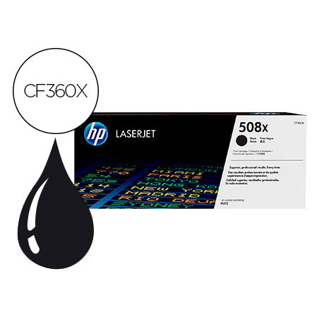Toner hp color laserjet entreprise m552 / m553 / m577 negro 12500 paginas