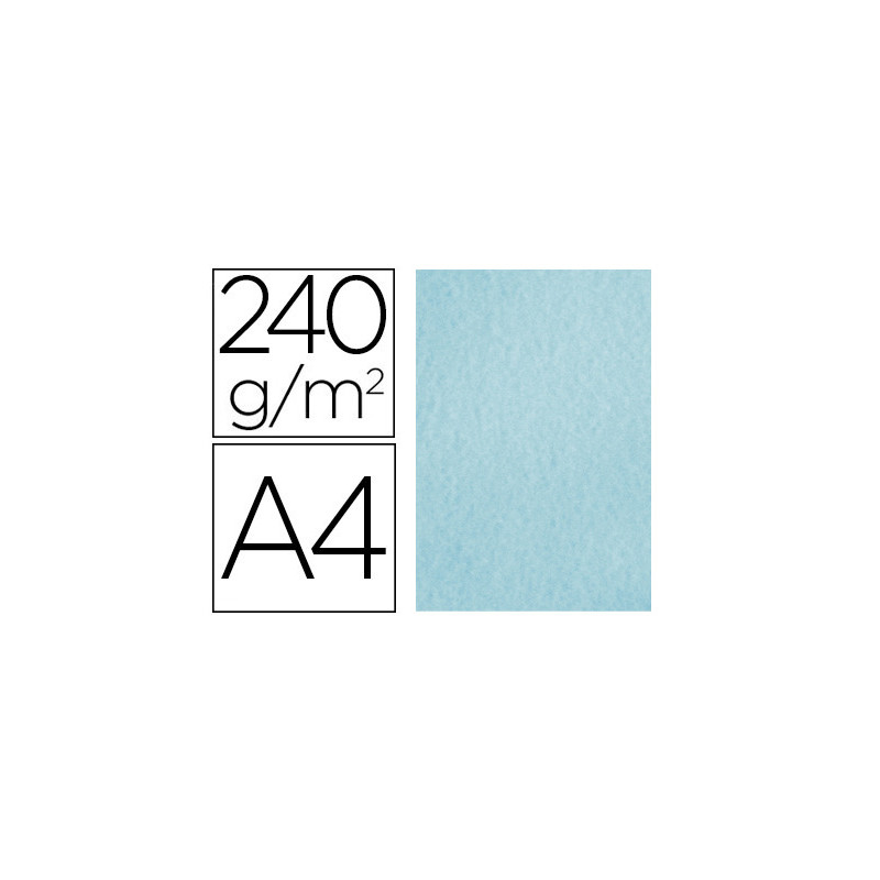 Papel color liderpapel pergamino a4 240gr azul pack de 25 hojas