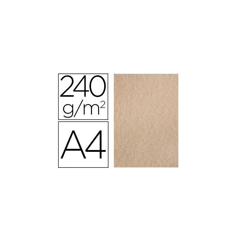 Papel color liderpapel pergamino a4 240g/m2 arena pack de 25 hojas