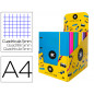 Carpeta con recambio antartik a4 cuadro 5mm forrada 4 anillas 25mm redondas colores surtidos