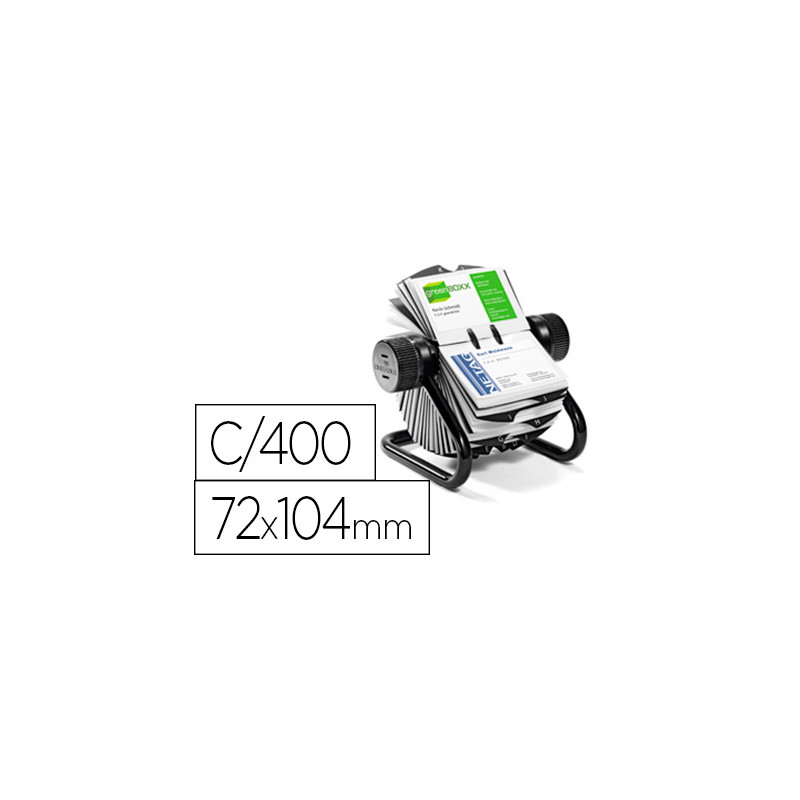 Tarjetero duraclip visifix rotatorio 200 fundas para 400 tarjetas 72x104 mm incluye separador az