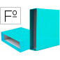 Caja archivador liderpapel de palanca carton folio documenta lomo 75 mm verde claro