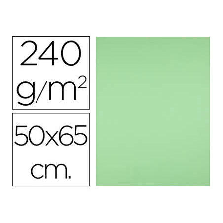 Cartulina liderpapel 50x65 cm 240g/m2 verde pistacho paquete de 25 unidades