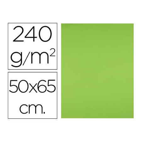 Cartulina liderpapel 50x65 cm 240g/m2 verde paquete de 25 unidades