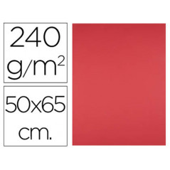 Cartulina liderpapel 50x65 cm 240g/m2 rojo paquete de 25 unidades