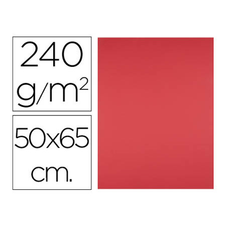 Cartulina liderpapel 50x65 cm 240g/m2 rojo paquete de 25 unidades