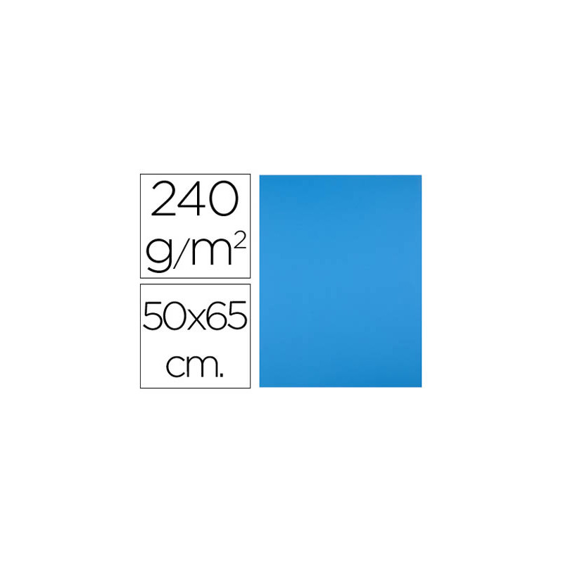 Cartulina liderpapel 50x65 cm 240g/m2 azul turquesa paquete de 25 unidades