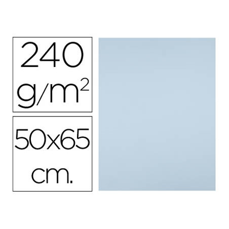 Cartulina liderpapel 50x65 cm 240g/m2 azul paquete de 25 unidades