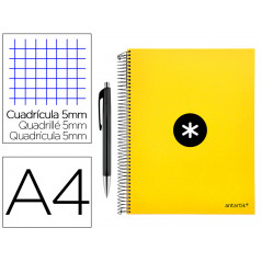 Cuaderno espiral liderpapel a4 micro antartik tapa forrada 120 h 100g cuadro 5 mm color amarillo promo caran d ache