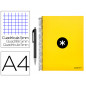 Cuaderno espiral liderpapel a4 micro antartik tapa forrada 120 h 100g cuadro 5 mm color amarillo promo caran d ache