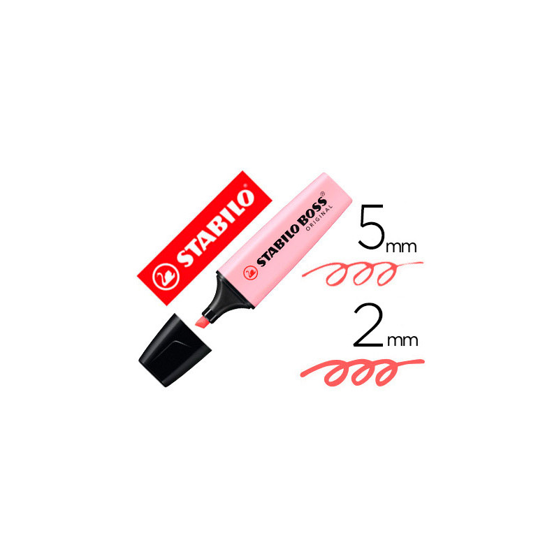 Rotulador stabilo boss pastel fluorescente 70 rubor rosa