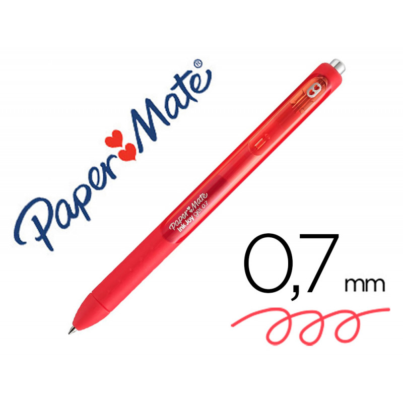 Boligrafo paper mate inkjoy retractil gel pen trazo 0,7 mm rojo