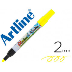 Rotulador artline glass marker especial cristal borrable en seco o humedo color amarillo fluor