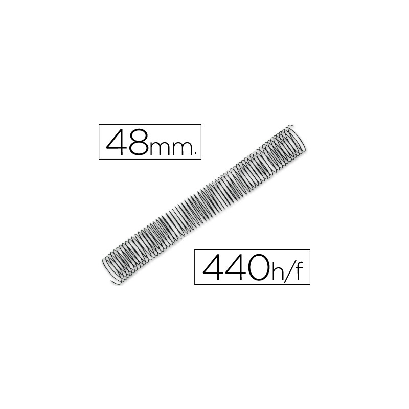 Espiral metalico q-connect 64 5:1 48mm 1,2mm caja de 25 unidades