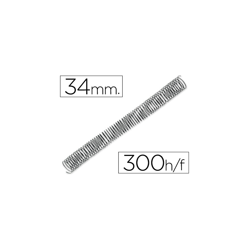 Espiral metalico q-connect 64 5:1 34mm 1,2mm caja de 25 unidades