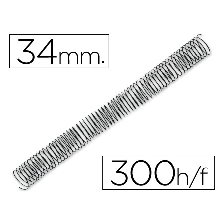 Espiral metalico q-connect 64 5:1 34mm 1,2mm caja de 25 unidades