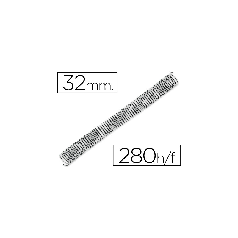Espiral metalico q-connect 64 5:1 32mm 1,2mm caja de 50 unidades