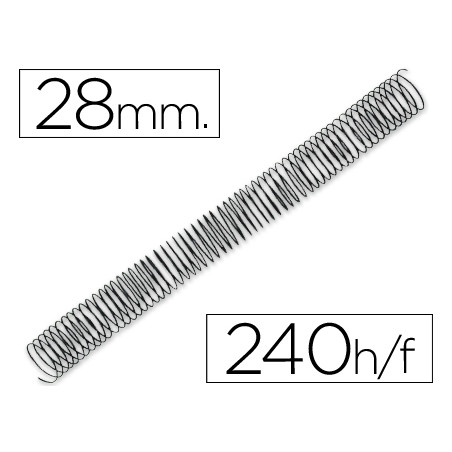 Espiral metalico q-connect 64 5:1 28mm 1,2mm caja de 50 unidades