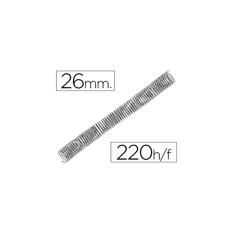 Espiral metalico q-connect 64 5:1 26mm 1,2mm caja de 50 unidades